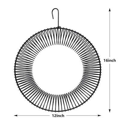 Whole Peanut black Wreath Feeder for Squirrels and Blue Jays,  Round Hanging Bird Feeder for Feeding Birds and Squirrels, 16" L x 12" W , Black