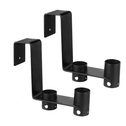 2 Pcs Pool Fence Hooks, Pool Tool Organizer, for Hanging Pool Cleaning Accessory, Pool Pole,Brush, Leaf Skimmer Net (Black,Excluding screws)
