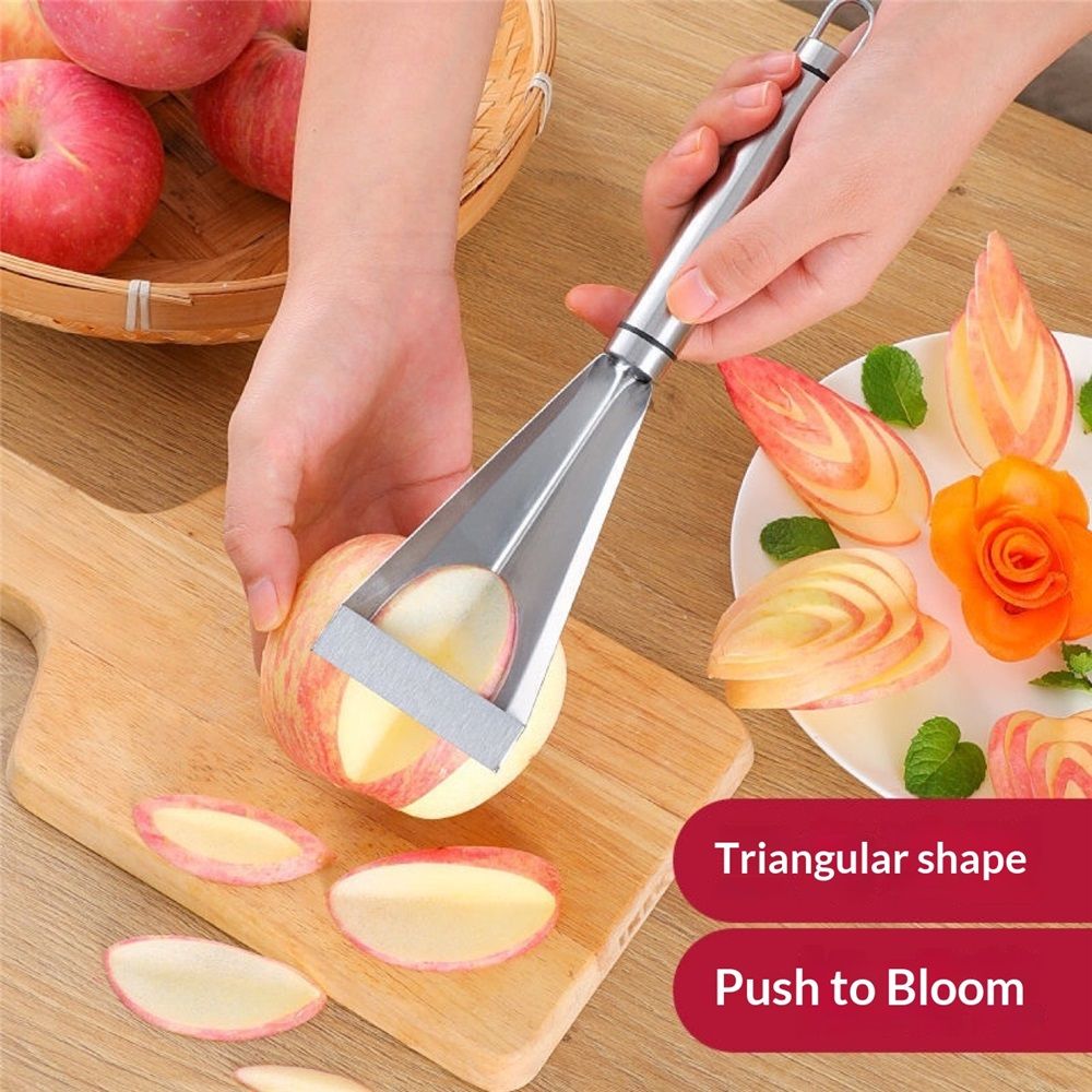 2 pack Fruit Carving Knife, DIY Platter Decoration Carving Tool For Fruit Vegetable Cutting Knife, Triangular Shape Stainless Steel Food Carving Carving Knife Slicer