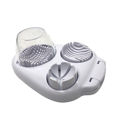 3-In-1egg Slicer For Hard Boiled Eggs,Stainless Heavy Duty Egg Slicer Kitchen Gadget, Fit Strawberry, Apple, Banana, Cherry, Tomato, White