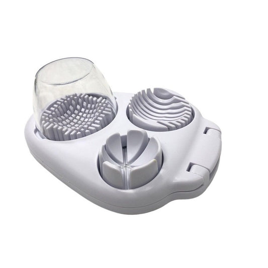 3-In-1egg Slicer For Hard Boiled Eggs,Stainless Heavy Duty Egg Slicer Kitchen Gadget, Fit Strawberry, Apple, Banana, Cherry, Tomato, White
