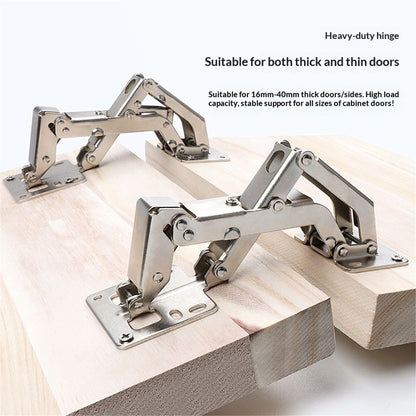 2 Pack Soft Close Cabinet Hinges, Slow Smooth Hidden Frameless Lazy Susan Hinge, Concealed Hardware Surface Mount, Lid Support Trap Door, Self Closing for Corner, Kitchen Cupboard（Excluding screws）