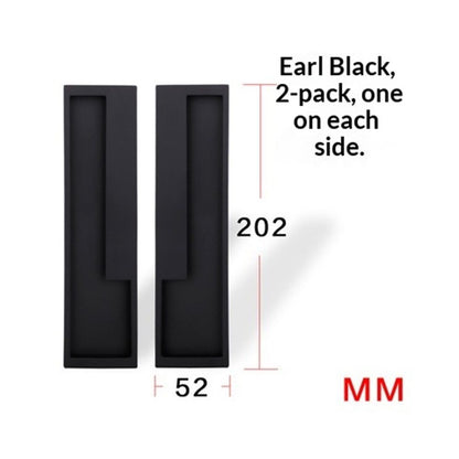 Zinc Alloy Flush Pull Handles, 2pcs Embedded Sliding Door Handle with Hidden Screws, 7.95'' Modern Simple Door Pull Handle for Sliding Barn Drawer Cupboard Wardrobe/Matte Black