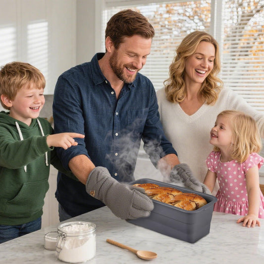 Bread Loaf Pan, New Upgrade Silicone Non-Stick Bakeware, Larger and Thicker, Foldable Bread Toast Box Mold with Lid, Baking Pans for Cakes,