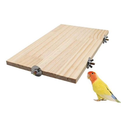 Large Bird Perch Stand Platform, Natural Wooden Small Animals Cage Accessories,  Parakeet Cockatiel Rat Hamster Guinea Pig Conure Chinchillas(35*20*1.5cm)