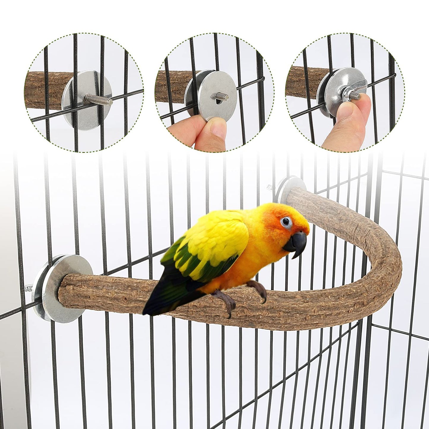 Parrot Bird Station Pole, Wooden Station Stick, Bird Grinding Claw Habitat Station Frame, Bird Cage Accessories, U-shaped Bird Chewing Rack Stick, Parrot Bird Cage Accessories