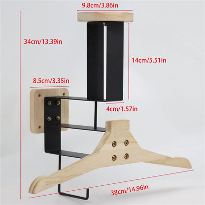 Helmet Holder- Motorcycle Helmet Rack Wall Mount , Solid Wood & Heavy Duty Helmet Wall Mount for Motorcycle/Football/Cycling Skiing/Gear Wall Hanger