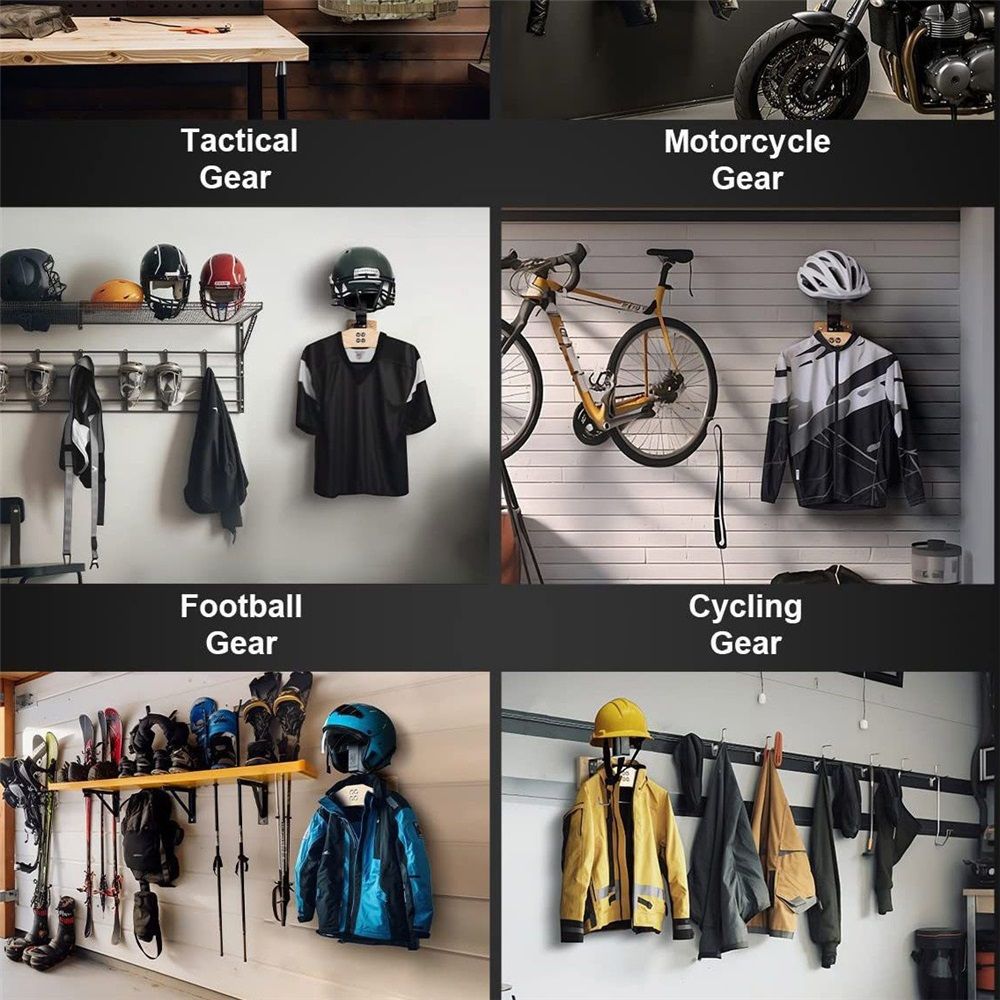 Helmet Holder- Motorcycle Helmet Rack Wall Mount , Solid Wood & Heavy Duty Helmet Wall Mount for Motorcycle/Football/Cycling Skiing/Gear Wall Hanger