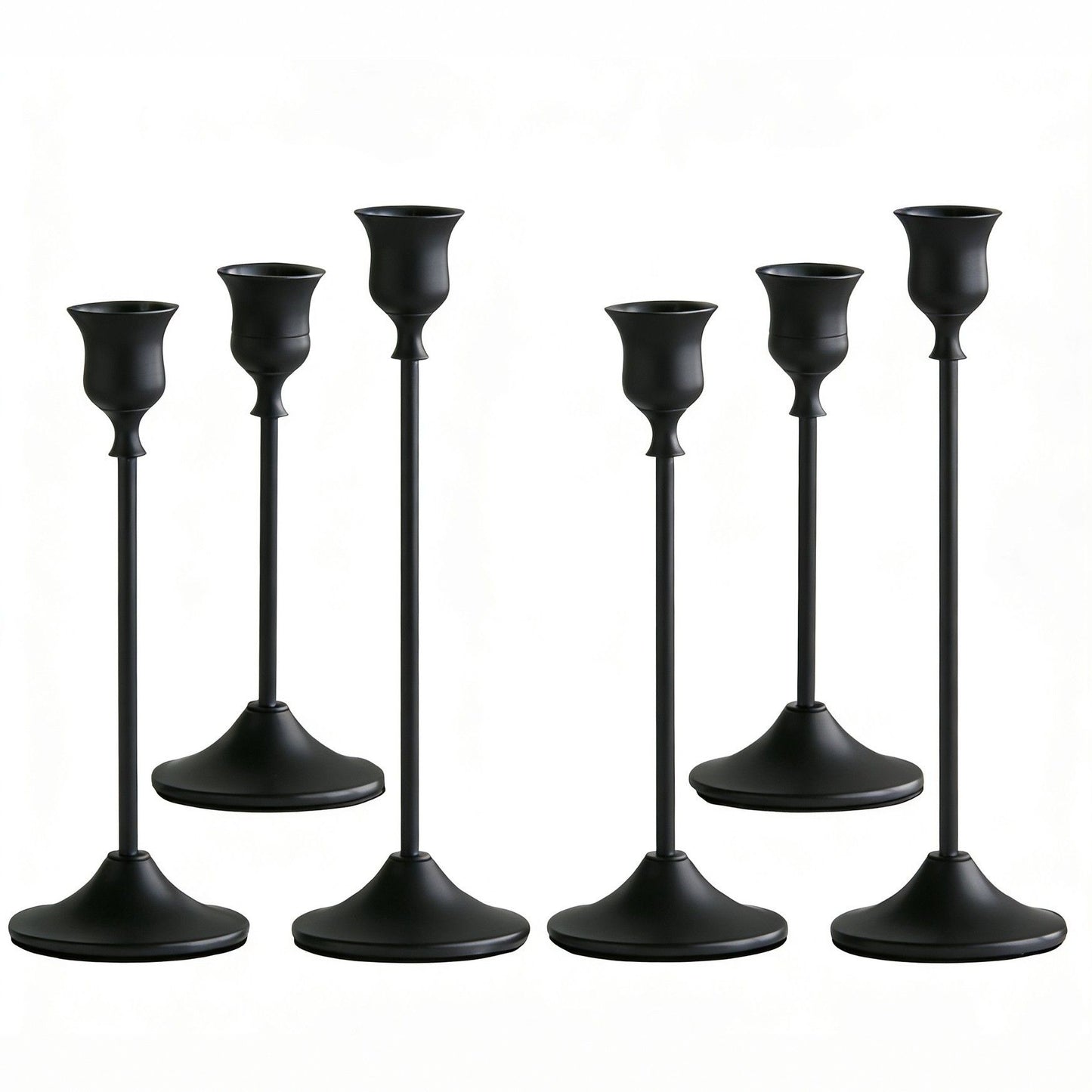 Candlestick Holders,Taper Candle Holder for Candlesticks Black Candelabra Candle Holders Vintage Candle Stick Candle Holder for Fireplace Party Dining Home 6pcs