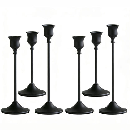 Candlestick Holders,Taper Candle Holder for Candlesticks Black Candelabra Candle Holders Vintage Candle Stick Candle Holder for Fireplace Party Dining Home 6pcs
