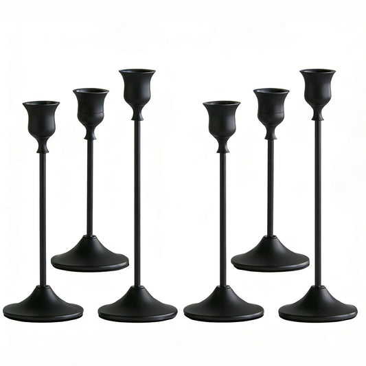 Candlestick Holders,Taper Candle Holder for Candlesticks Black Candelabra Candle Holders Vintage Candle Stick Candle Holder for Fireplace Party Dining Home 6pcs