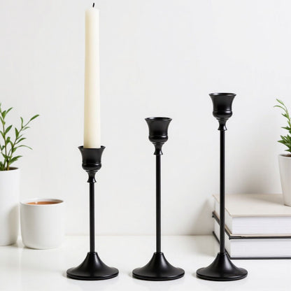 Candlestick Holders,Taper Candle Holder for Candlesticks Black Candelabra Candle Holders Vintage Candle Stick Candle Holder for Fireplace Party Dining Home 6pcs