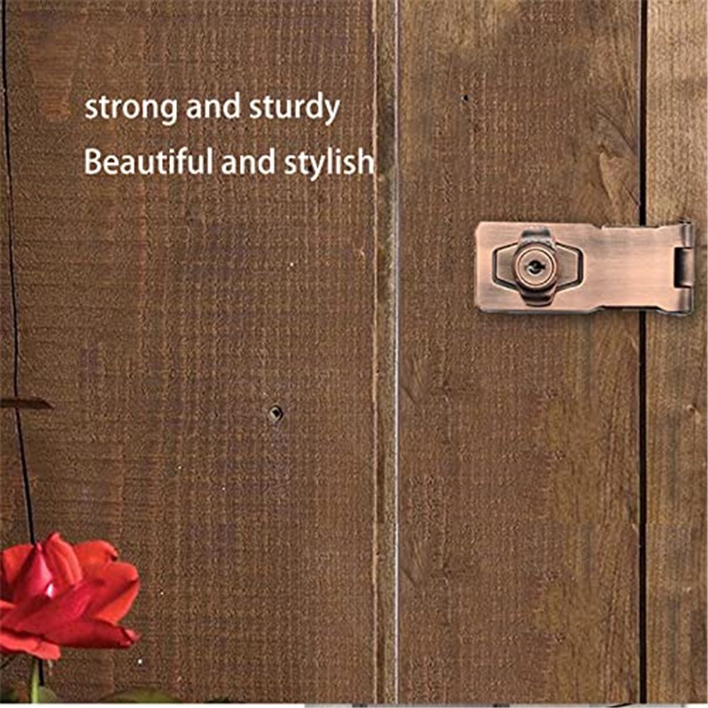 Heavy Duty Concealed Safety Hasp Lock, 2 PCS Hinge Keyed, Flexible Link,Steel+Zinc Alloy, Indoor & Outdoor Use