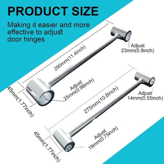 Hinges Gap Adjusting Wrench, Door hinge repair tool, Upgraded steel double-ended door hinge repair wrench, Heavy-duty door hinge adjustment tool for standard round bolts (two-pack)