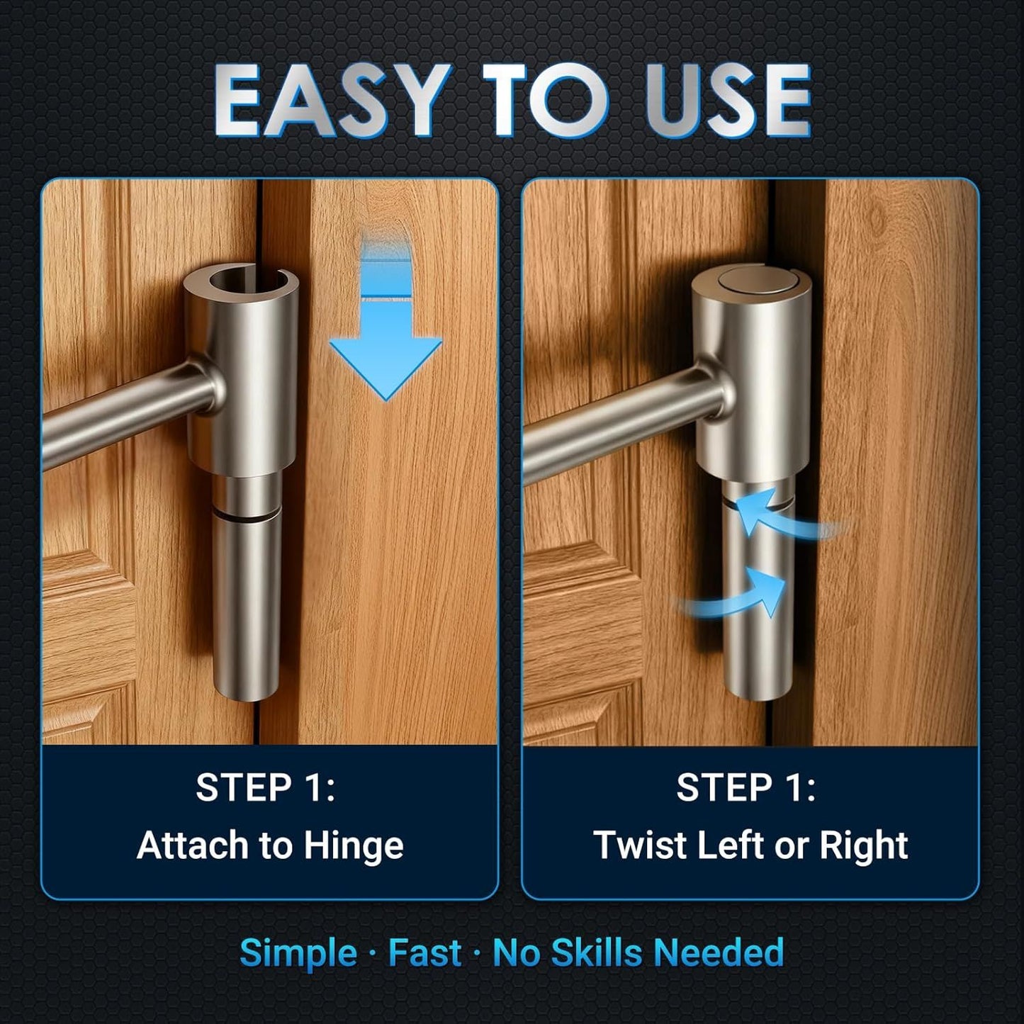 Hinges Gap Adjusting Wrench, Door hinge repair tool, Upgraded steel double-ended door hinge repair wrench, Heavy-duty door hinge adjustment tool for standard round bolts (two-pack)