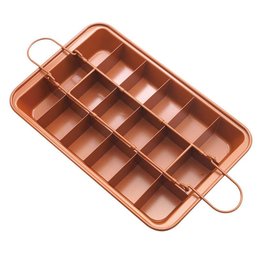 Brownie Pan with Dividers Nonstick Baking Pan for All Edge Brownies with Removable Divider, 2 in 1 Cake Pan + Brownie Baking Tray with 18 Pre-Cut Molds, Non-Toxic Oven/Dishwasher Safe