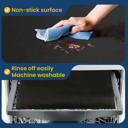 Cooks  Non-Stick Oven Protector Mat - 5 Heavy Duty Nonstick Oven Rack Liners to Protect Convection, Electric, Gas, & Microwave Ovens -   Heat Resistant Baking Mat（Only cushion）