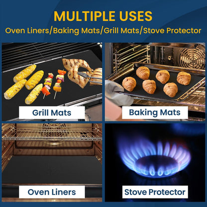 Cooks  Non-Stick Oven Protector Mat - 5 Heavy Duty Nonstick Oven Rack Liners to Protect Convection, Electric, Gas, & Microwave Ovens -   Heat Resistant Baking Mat（Only cushion）