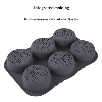 Hamburger Bun Mold, Hamburger Bun Pans for Baking, Burger Bun Pans Nonstick & Heat Resistant,Burger Buns pan, Silicone Homemade Hamburger Bread Mold,6 Cavity Silicone Pans Easy to Release