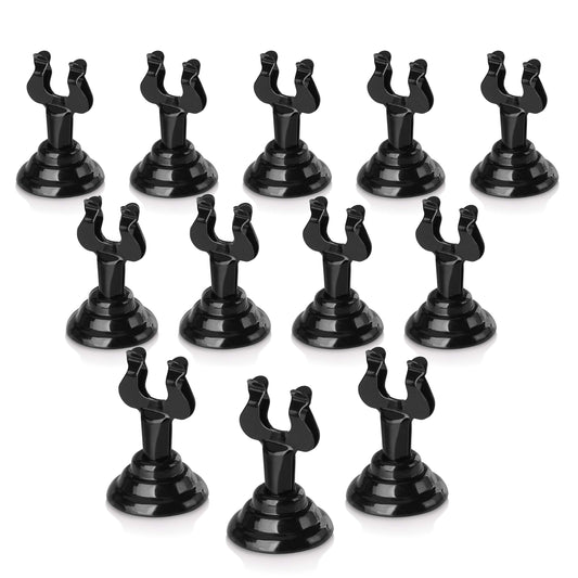 Ring-Clip Number Holder/Number Stand/Place Card Holder, Set of 12, 1.5-Inch, Black for Photos, Food Signs, Memo Notes