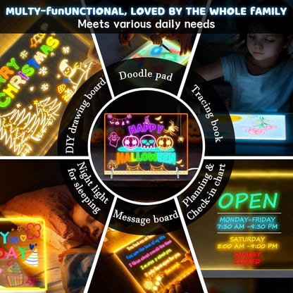 LED Drawing Board  Doodle Glow Board for Christmas Gift, Room/Store/Festival,etc LED Glow Drawing Board