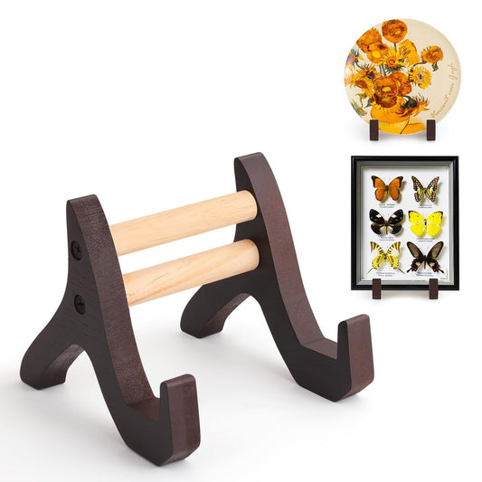 Wood Plate Stand for Display, Picture Frame Easels Stand Holder for Table Top, Display Holder for Photo Card Decorative Plate Artwork