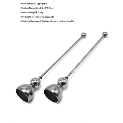 2pcs Egg Cracker Topper Cutter Stainless Steel Egg Shell Opener Separator Remover Egg Cracker Tool for Raw Eggs, Hard or Soft Boiled Eggs