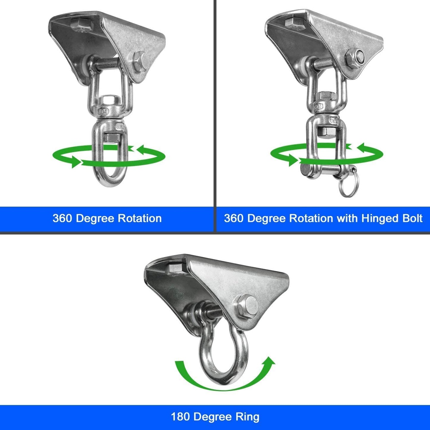 Stainless Steel Swivel Chain with 4 Snap Hooks for Heavy Bag, Gym Swing, Trapeze, and Hammock（70）