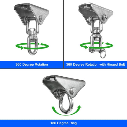 Stainless Steel Swivel Chain with 4 Snap Hooks for Heavy Bag, Gym Swing, Trapeze, and Hammock（70）