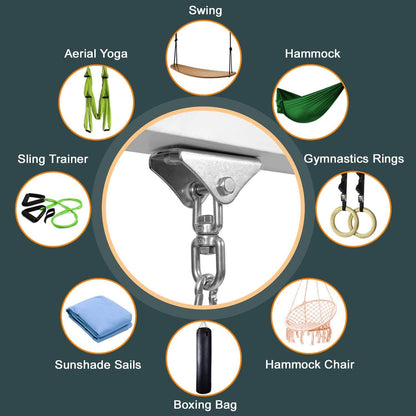 Stainless Steel Swivel Chain with 4 Snap Hooks for Heavy Bag, Gym Swing, Trapeze, and Hammock（70）