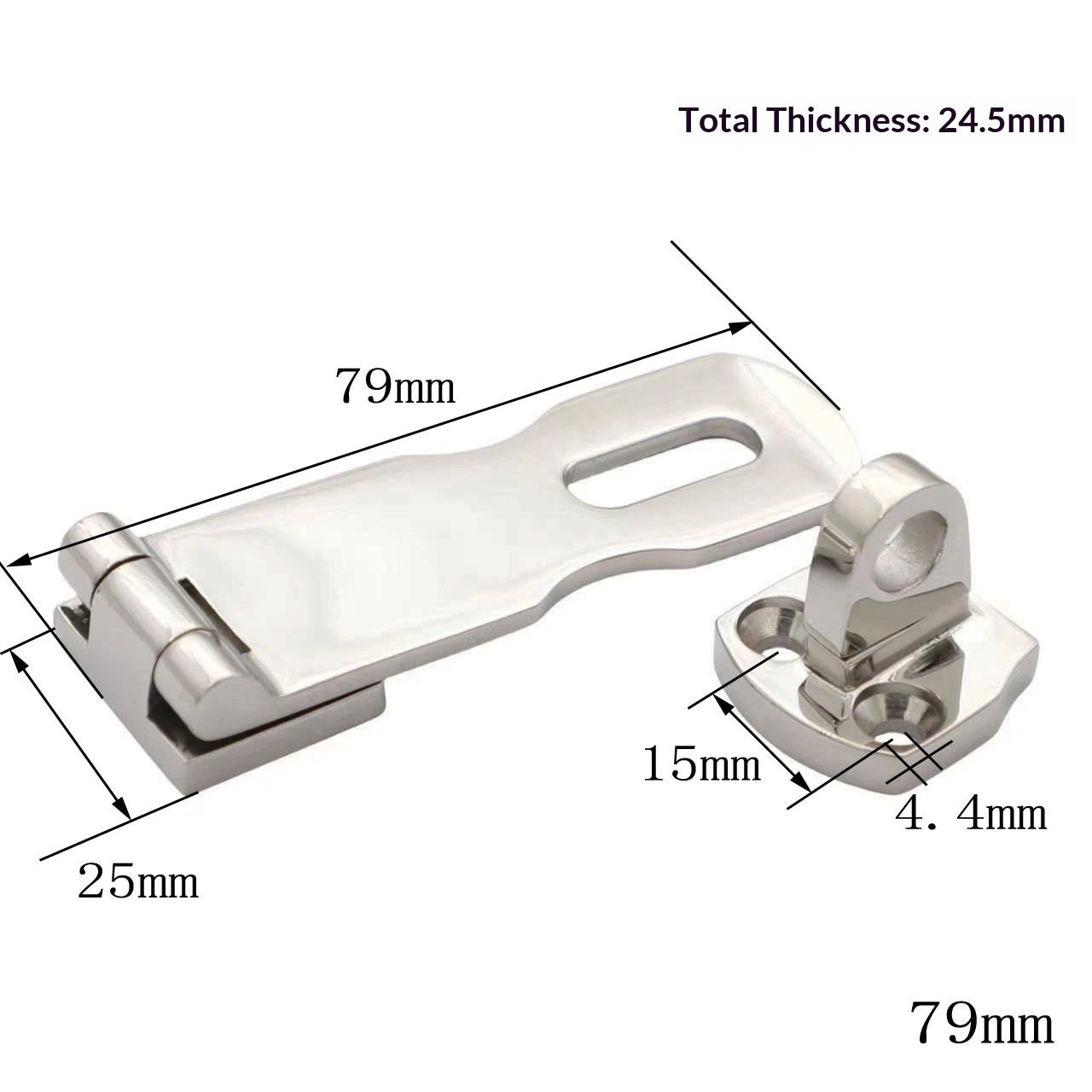 2pcs Marine Grade Stainless Steel Heavy Duty Door Hasp with Turning Padlock Eye Mount Stainless Steel 316 Heavy Duty Door Hasp with Turning Padlock Eye Mount