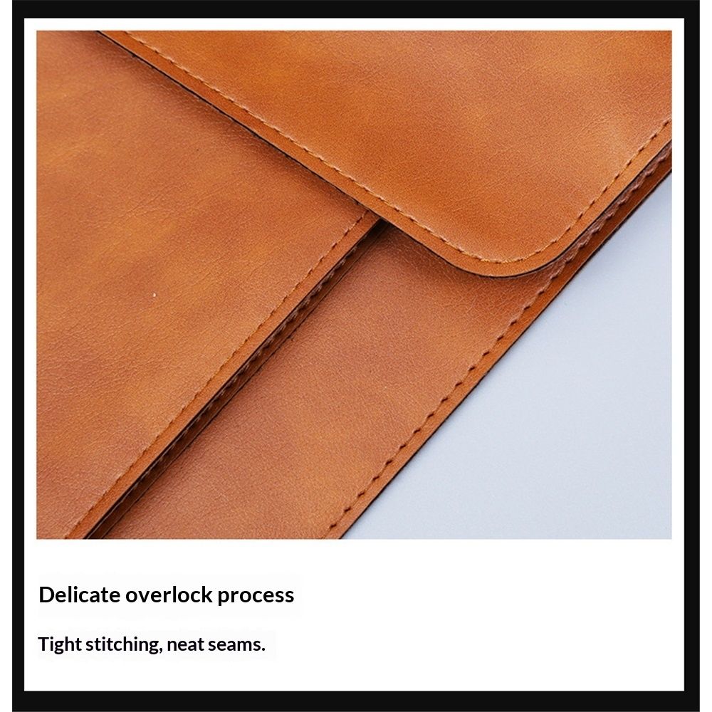1 Piece PU Leather Envelope File Folders A4 Paper Document Filing Envelope Document Organizer Leather Portfolio Folder Holder (Brown)