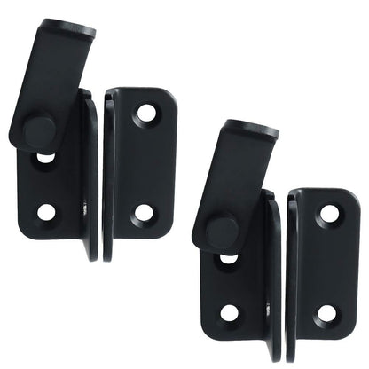 2pcs Flip Latch Gate Latch with Padlock Hole,Stainless Steel Barn Door Lock Sliding Door Bolt Latch Safety Door Lock Catch for Toilet Barn Fence Garage Door Pet Room black（Small size left opening）