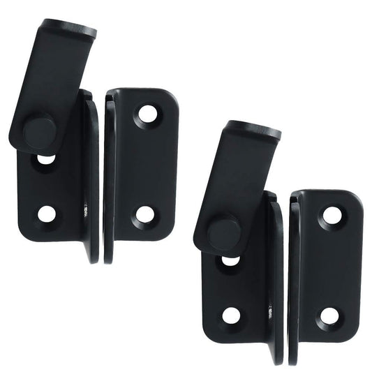 2pcs Flip Latch Gate Latch with Padlock Hole,Stainless Steel Barn Door Lock Sliding Door Bolt Latch Safety Door Lock Catch for Toilet Barn Fence Garage Door Pet Room black（Small size left opening）