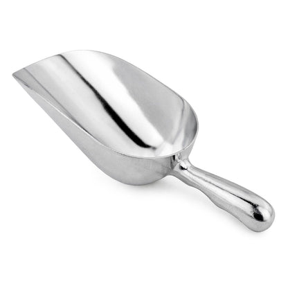 One-Piece Cast Aluminum Round Bottom Bar Ice Flour Utility Scoop, 6 -Ounce, Silver Ice Cube Scoop Shovel Scoops Multipurpose Kitchen Spoon
