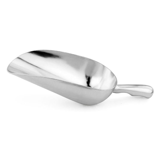 One-Piece Cast Aluminum Round Bottom Bar Ice Flour Utility Scoop, 6 -Ounce, Silver Ice Cube Scoop Shovel Scoops Multipurpose Kitchen Spoon