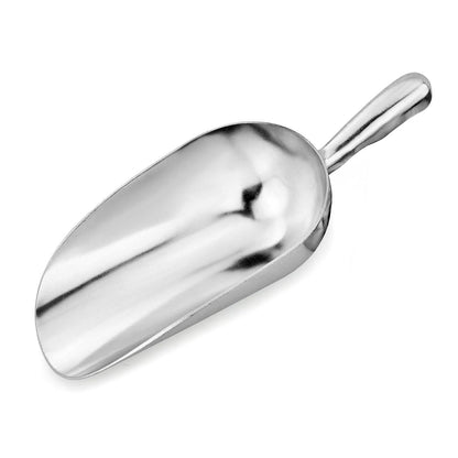 One-Piece Cast Aluminum Round Bottom Bar Ice Flour Utility Scoop, 6 -Ounce, Silver Ice Cube Scoop Shovel Scoops Multipurpose Kitchen Spoon