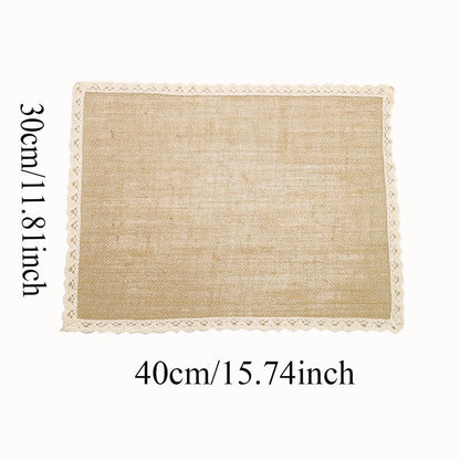 Placemats and Beige Lace Jute Rustic Farmhouse Table Mats Table Decor & One of Life's Little Home Luxuries for Special Occasions, Parties, Weddings, BBQ's, Holidays (Set of 6)