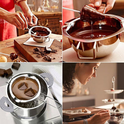 400ML upgraded stainless steel chocolate, candle, and candy melting pot, handmade soap melting small pot (304 steel)