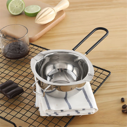 400ML upgraded stainless steel chocolate, candle, and candy melting pot, handmade soap melting small pot (304 steel)