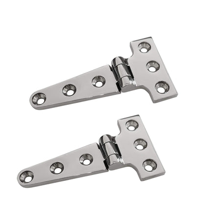 2pcs 316 Stainless Steel T Hinge, Resistance, Mirror Polished,  for Cabinet Doors, Garden Gates, Boats, Yachts（100*54*4.8mm）