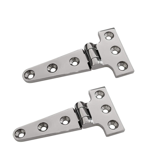 2pcs 316 Stainless Steel T Hinge, Resistance, Mirror Polished,  for Cabinet Doors, Garden Gates, Boats, Yachts（100*54*4.8mm）