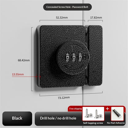 Closet Locks for Double Doors -3-Digit Keyless Cabinet Locks with Combination for Bifold Sliding Closet Door Lock with Code for Cupboard Pantry Barn Shed Door Black 1 Pack