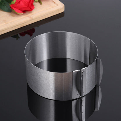 Adjustable 6-12 Inch Circle Cookie Cutter - round cake cutter Mousse Layered Cake Mold Baking Ring (6-12inch)