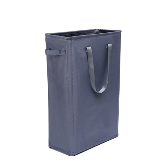 Ultra thin laundry basket, narrow laundry basket with handle, foldable, portable storage box for dirty clothes (dark gray 39*19*60)