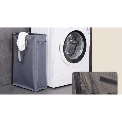 Ultra thin laundry basket, narrow laundry basket with handle, foldable, portable storage box for dirty clothes (dark gray 39*19*60)
