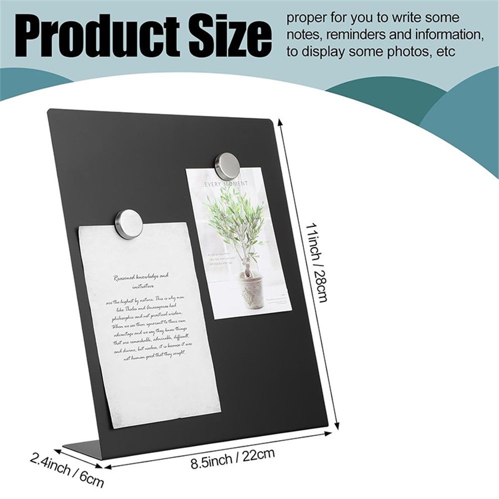 Magnet Board,Black Magnetic Board,Metal Magnetic Bulletin Board,Magnet Display Stand for Home, School, Kitchen, Office
