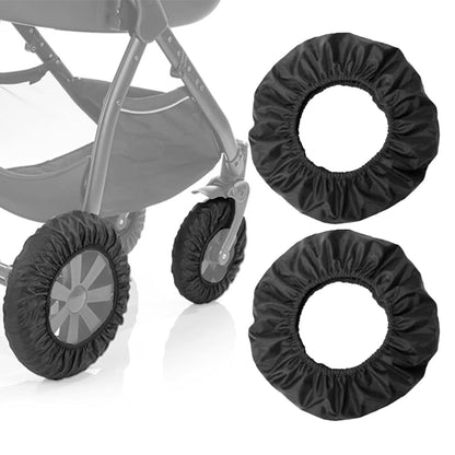 4Pcs Baby Stroller Wheel Cover, Dustproof Kid Baby Wheelchair Protector Pushchair Wheel Cover Stroller Accessory (2Pcs M + 2 Pcs L)