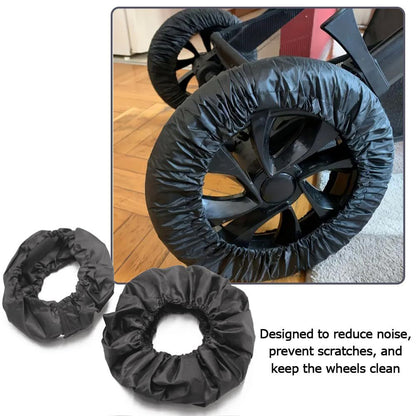 4Pcs Baby Stroller Wheel Cover, Dustproof Kid Baby Wheelchair Protector Pushchair Wheel Cover Stroller Accessory (2Pcs M + 2 Pcs L)