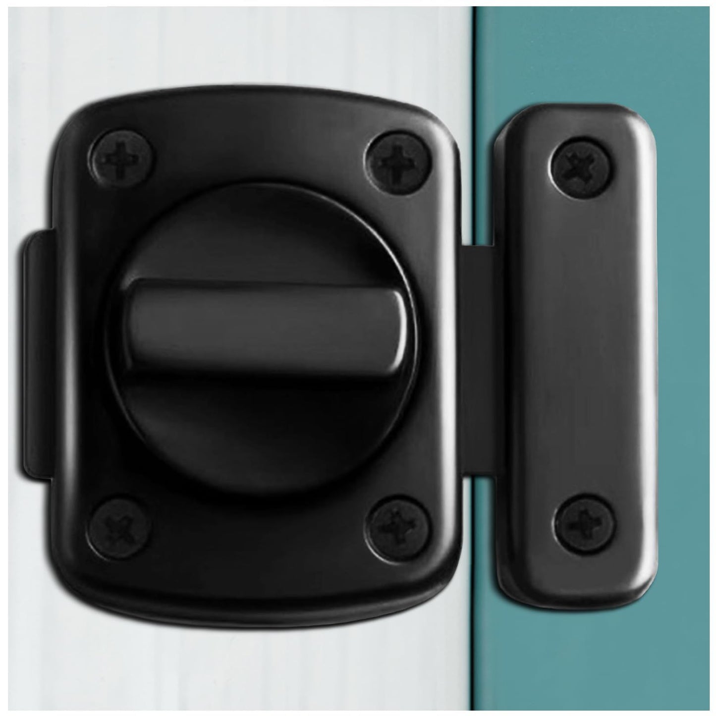 2pcs Door Latch Security Lock Compact Slide Bolt Latch for Doors Windows Easy One-Hand Operation Versatile Design for Home Office Use Durable Stylish Finish(Dumb Black Small)